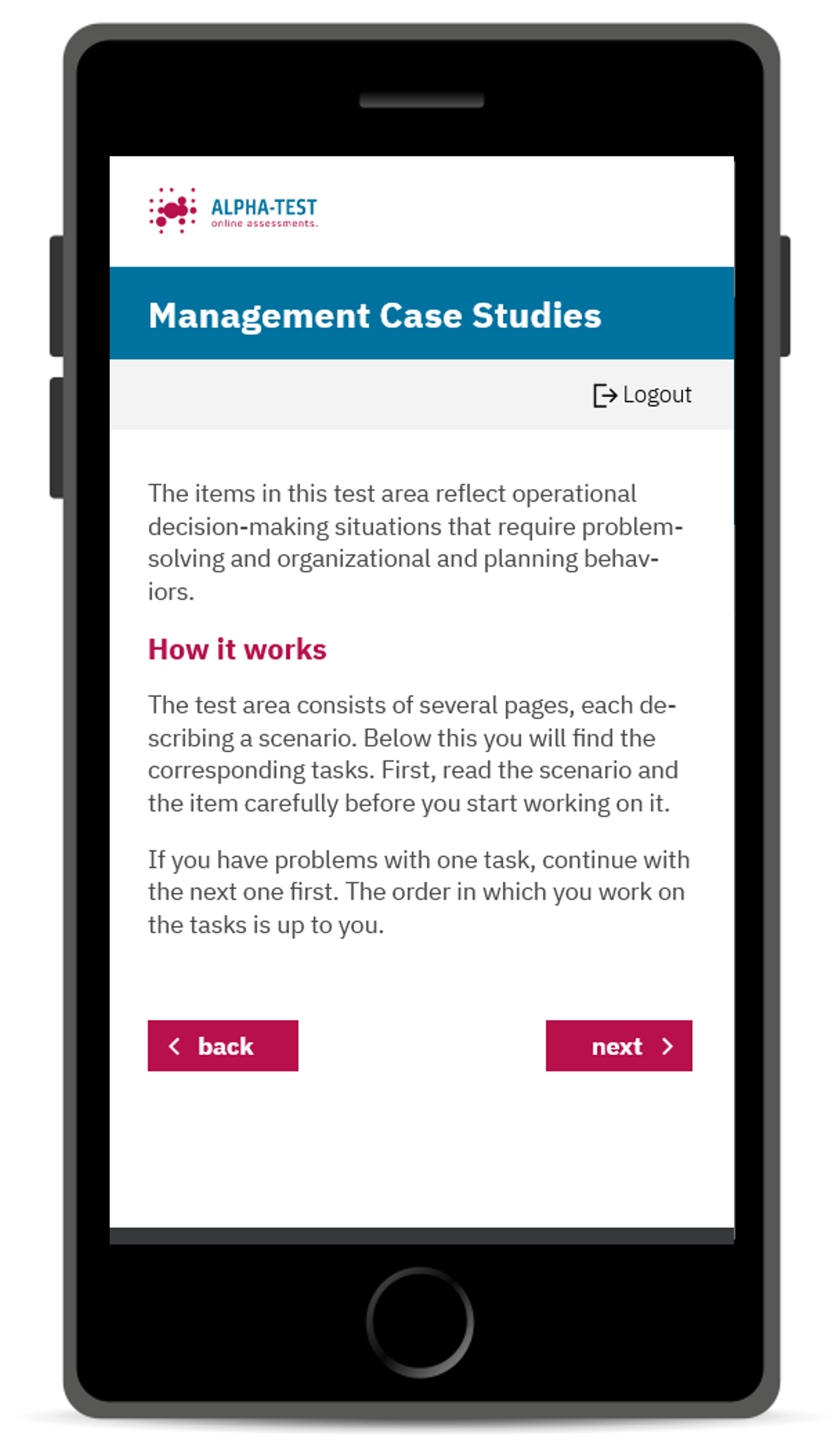 Management Case Studies for the Assessment of Planning Competences